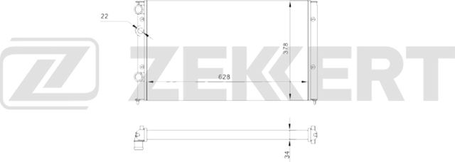 Радиатор охлаждения двигателя Zekkert (алюминий / пластик). Артикул MK-1630
