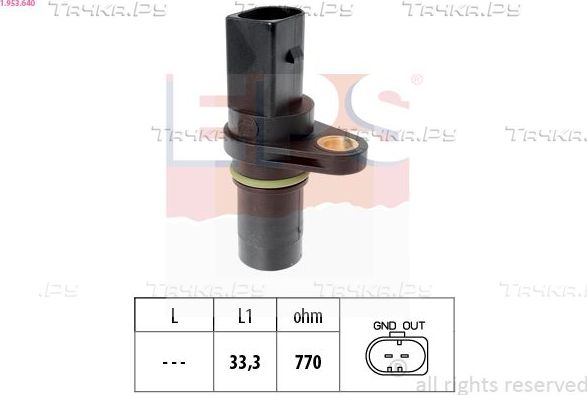 Датчик положения распредвала EPS Made in Italy - OE Equivalent для SEAT Leon II 2007-2012. Артикул 1.953.640