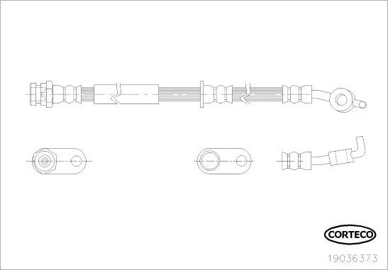Тормозной шланг Corteco передний правый для Mazda 2 II (DE) 2007-2015. Артикул 19036373
