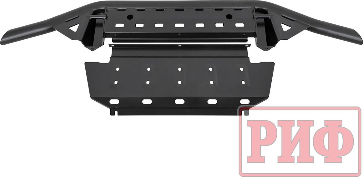 Бампер силовой РИФ передний под площадку для лебёдки RIFPJR-30000 с защитой радиатора для Mitsubishi L200 V 2015-2019. Артикул RIFPJR-10070