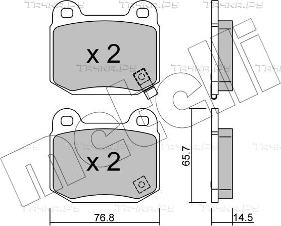 Тормозные колодки Metelli задние для Mitsubishi Lancer IX 2004-2005. Артикул 22-0739-0