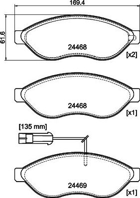 Тормозные колодки Mintex. Артикул MDB2846