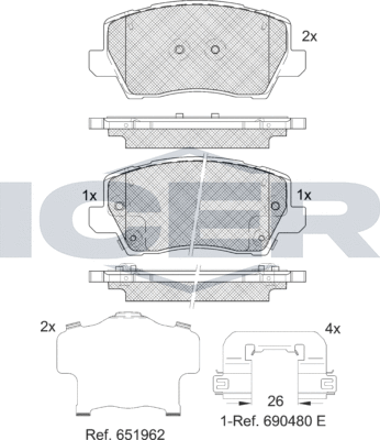 Тормозные колодки Icer. Артикул 182325