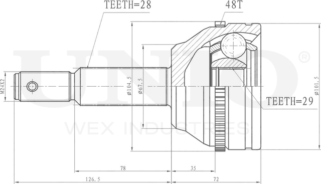 ШРУС наружный (Unio). Артикул CVJ-20170