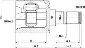 Шрус внутренний hyundai accent, verna (99-13) (Zikmar). Артикул Z87808R