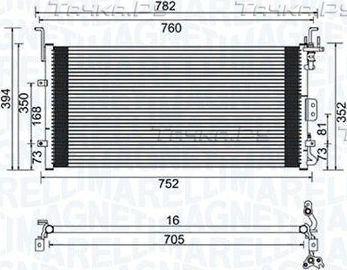 Радиатор кондиционера (конденсатор) Magneti Marelli. Артикул 350203959000