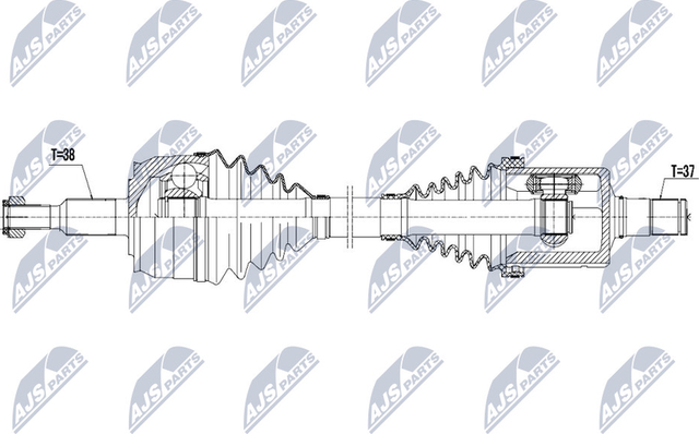 Полуось (привод в сборе, приводной вал) NTY передняя левая для Volkswagen Multivan T6 2015-2026. Артикул NPW-VW-129