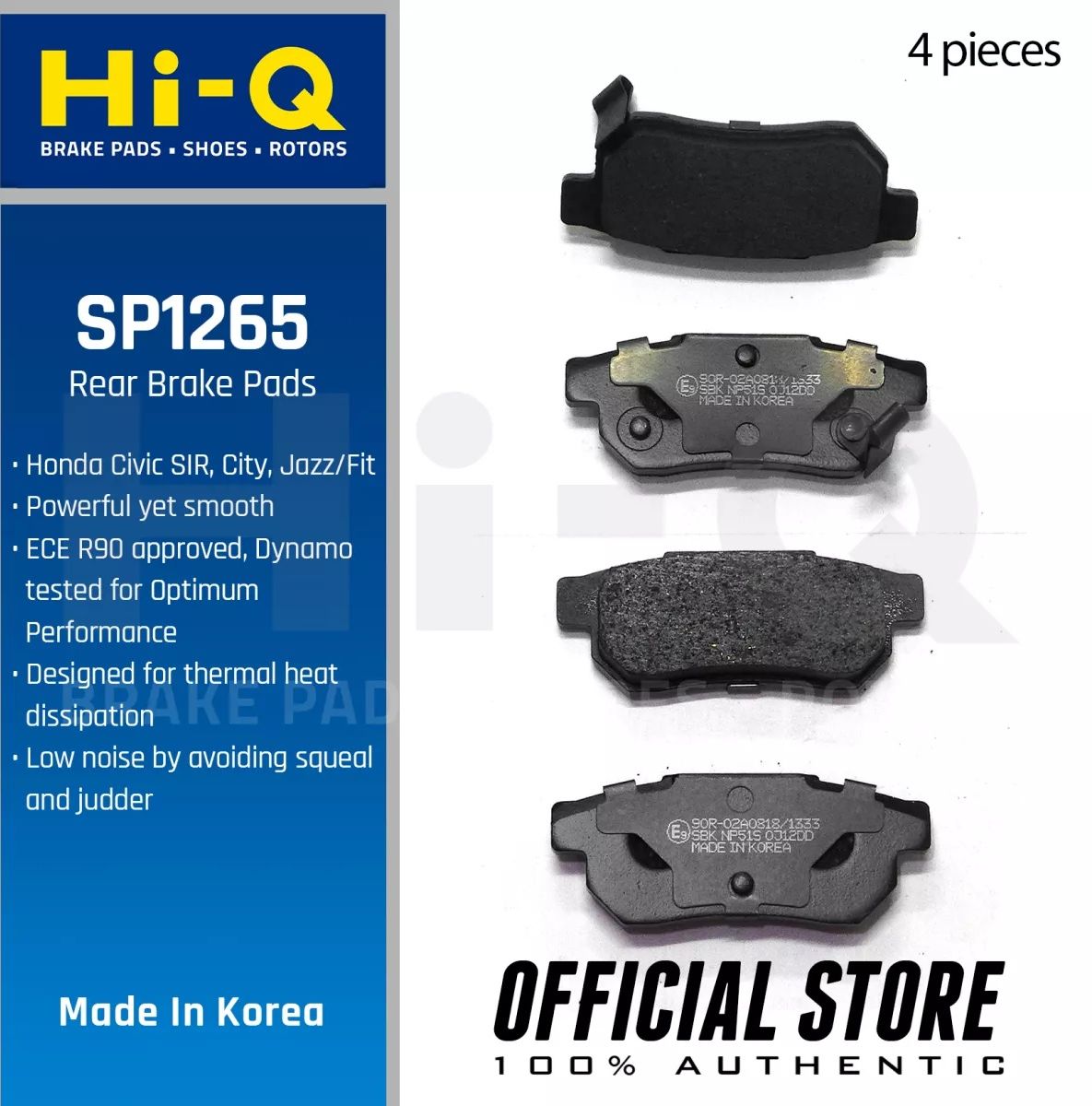 Тормозные колодки Sangsin Hi-Q. Артикул SP1265