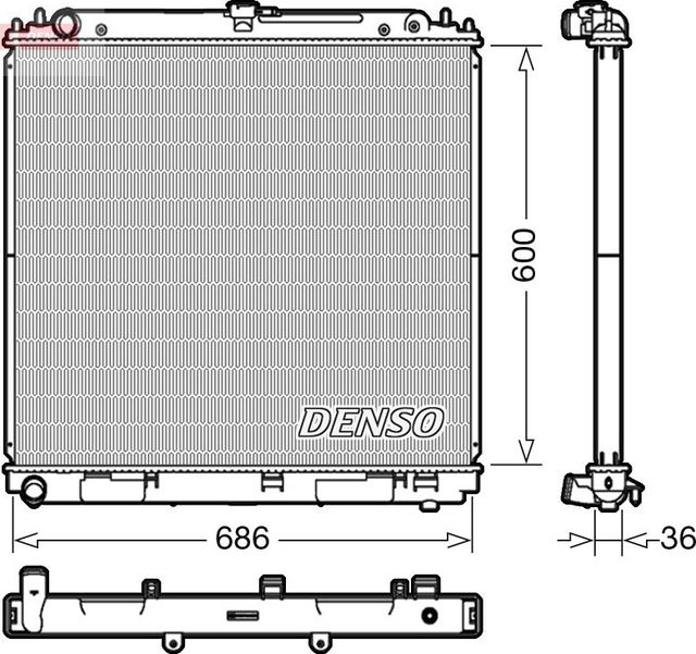 Радиатор охлаждения двигателя Denso. Артикул DRM46041