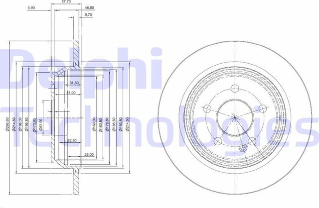 Тормозной диск Delphi. Артикул BG3969