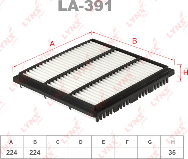 Воздушный фильтр LYNXauto для Great Wall Hover 2005-2008. Артикул LA-391