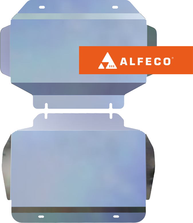 Защита алюминиевая Alfeco для картера и КПП (2 части) Cadillac Escalade 2006-2014. Артикул ALF.37.01 AL4