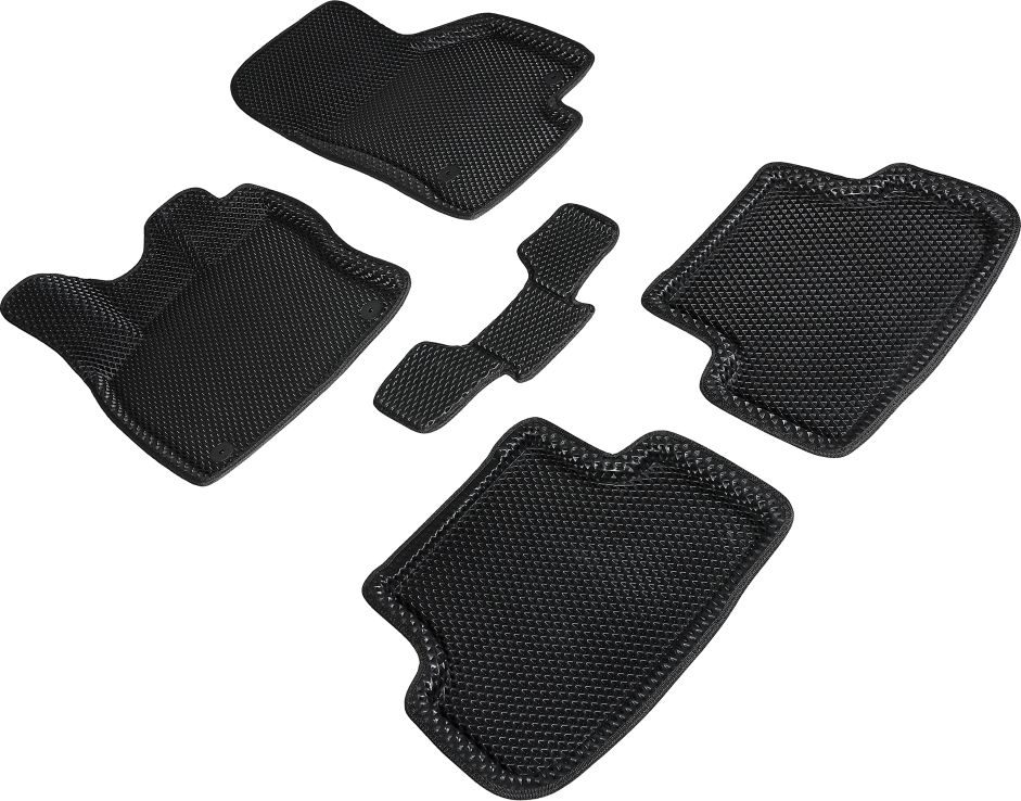 Коврики Seintex 3D EVA Ромб для салона Volkswagen Golf VII 2012-2026 ЧЕРНЫЕ. Артикул 95356