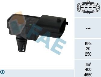 Датчик абсолютного давления (ДАД, MAP) FAE для IVECO Daily III 1999-2007. Артикул 15097