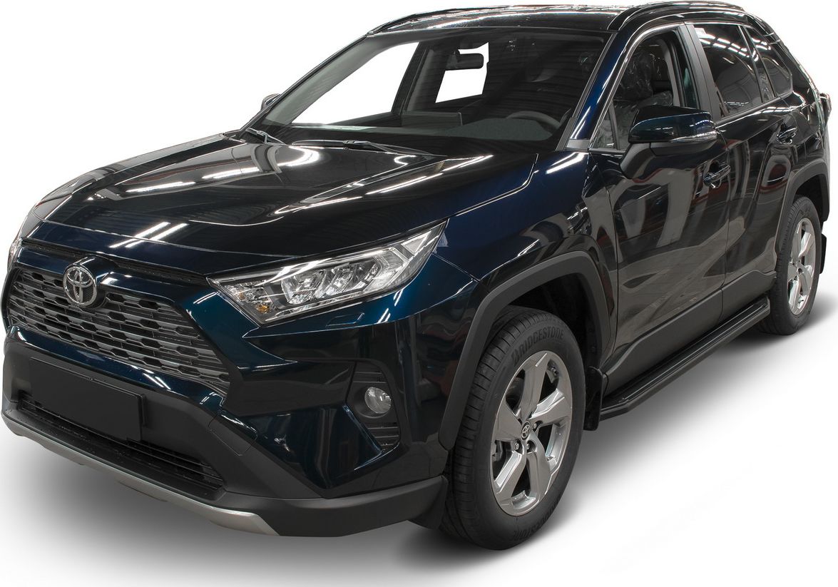Пороги алюминиевые Rival Premium-Black для Toyota Rav4 XA50 2019-2026. Артикул A180ALB.5710.1