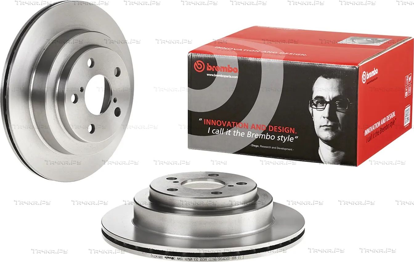 Тормозной диск Brembo задний для Subaru Impreza I 1994-2000. Артикул 09.9147.10