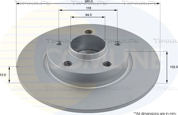Тормозной диск Comline COATED. Артикул ADC1137