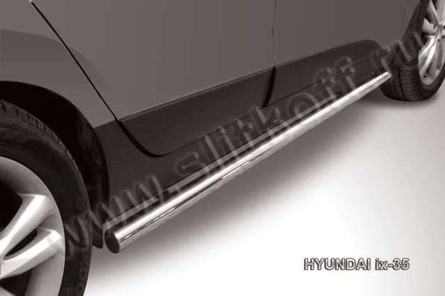 Пороги Slitkoff труба d57 для Hyundai ix35 2009-2026. Артикул Hix35-006