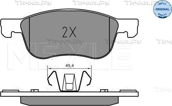 Тормозные колодки Meyle Original передние для Ford Fiesta VII 2017-2026. Артикул 025 227 4816