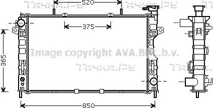 Радиатор охлаждения двигателя AVA для Chrysler Voyager IV 2005-2008. Артикул CR2117
