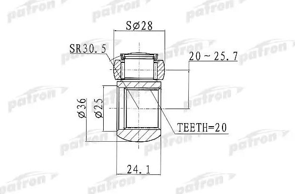 Трипоид Patron внутренний для Lancia Delta I (831) 1982-1992. Артикул PTD001