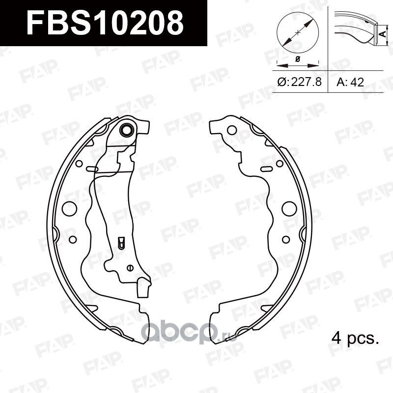 Колодки барабанные задние (FAP). Артикул FBS10208