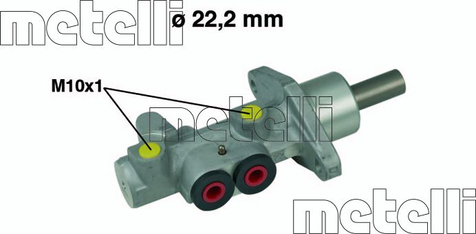 Тормозной цилиндр главный Metelli (алюминий). Артикул 05-0492