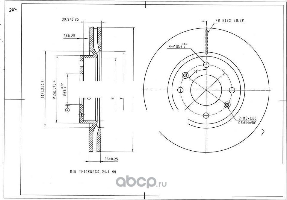 BR3035S_Диск тормозной AVANTECH. Артикул BR3035S