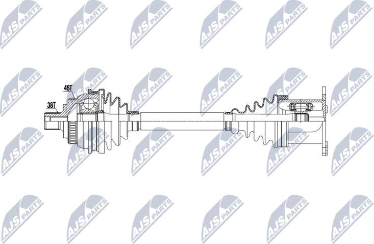 Полуось (привод в сборе, приводной вал) NTY. Артикул NPW-VW-037