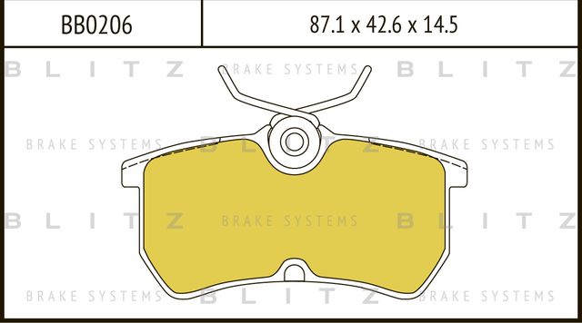 Колодки тормозные дисковые | зад | (Blitz) Blitz. Артикул BB0206