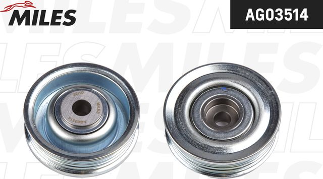 Натяжной ролик (натяжитель) приводного поликлинового ремня Miles для Mitsubishi Pajero II 1990-2000. Артикул AG03514