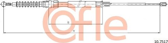 Трос ручника (тросик ручного тормоза) Cofle. Артикул 92.10.7517
