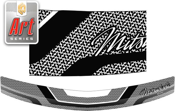 Дефлектор СА Пластик для капота (Серия "Art" серебро) Mitsubishi L200 2007-2015. Артикул 2010012702159