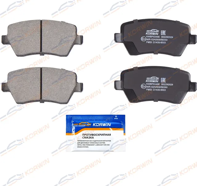 Колодки тормозные перед. ECOLine. Renault Duster 11-/Lada Vesta 15-/Largus 12 (Korwin) Korwin. Артикул KWBP0349E