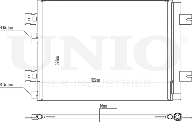 Радиатор кондиционера (Unio). Артикул RAD-30011