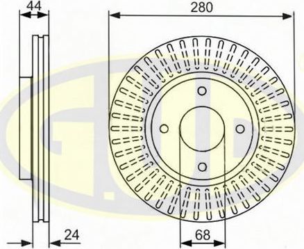 Тормозной диск G.U.D.. Артикул GDB124238