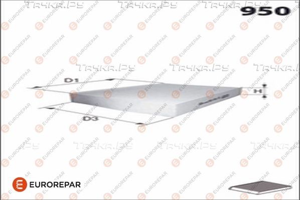 Салонный фильтр Eurorepar. Артикул 1682951080