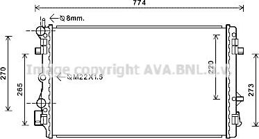 Радиатор охлаждения двигателя AVA для Audi A1 I (8X) 2011-2018. Артикул SA2021