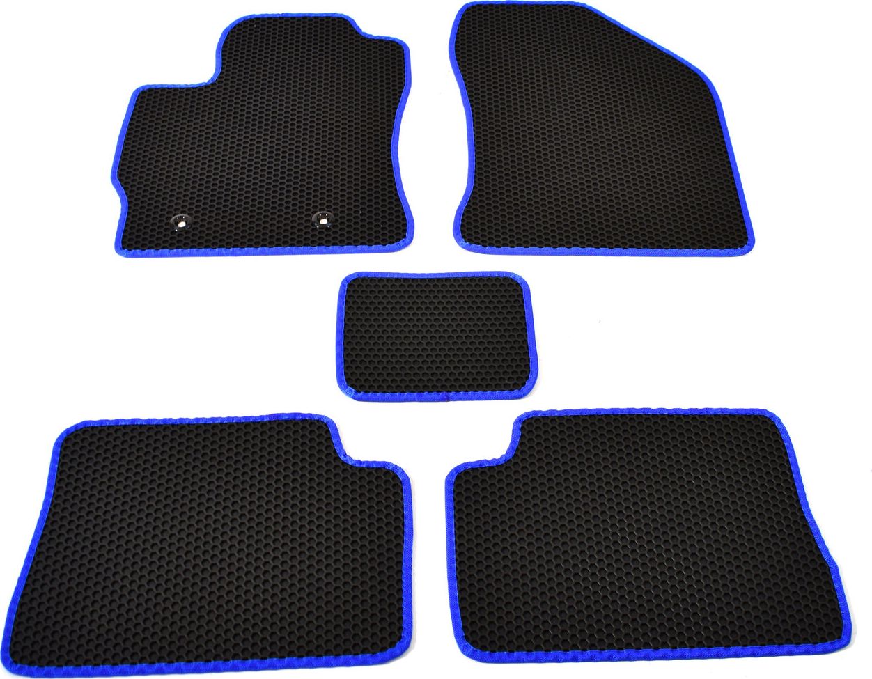 Коврики резиновые Avtodriver SOTA для салона Toyota Corolla E160 2013-2019 Черные, синий кант. Артикул EVAS.0642.03