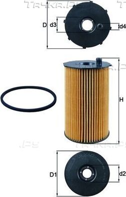 Масляный фильтр Mahle для Citroen C6 2005-2011. Артикул OX 205/2D