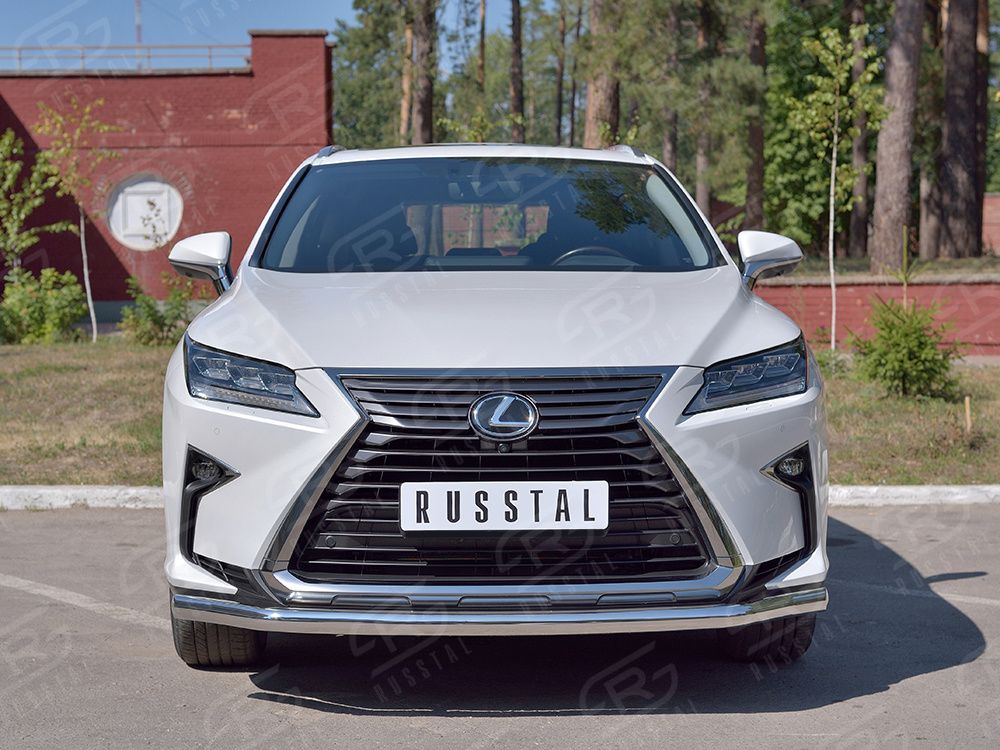 Защита RusStal переднего бампера d63 секция для Lexus RX 200t, 300 2015-2018 (кроме F-Sport). Артикул LRX2Z-002365