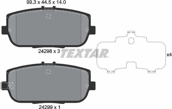 Тормозные колодки Textar задние для Fiat 124 Spider I 2016-2026. Артикул 2429801