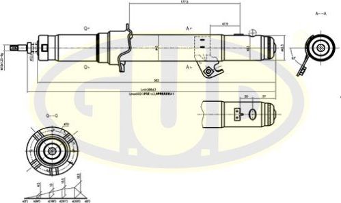 Амортизатор G.U.D. передний левый для Mazda 6 I (GG) 2002-2008. Артикул GSA341352