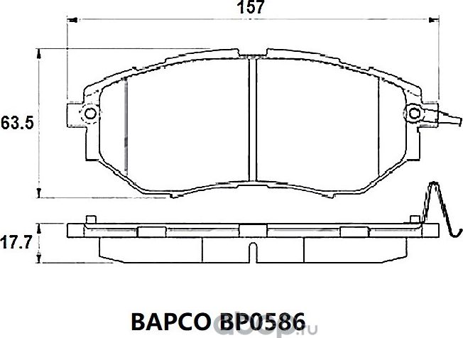 Колодки тормозные дисковые BP0586, (Bapco) Bapco. Артикул BP0586