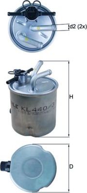 Топливный фильтр Mahle. Артикул KL 440/37