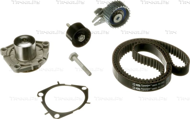 Помпа (водяной насос) с комплектом ремня ГРМ Gates PowerGrip™ для Suzuki SX4 II (S-Cross) 2013-2026. Артикул KP15646XS