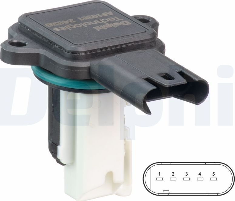 Датчик массового расхода воздуха (ДМРВ) Delphi. Артикул AF10381-12B1