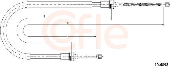 Трос ручника (тросик ручного тормоза) Cofle. Артикул 10.6893