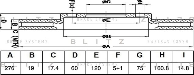 Диск тормозной BMW 3 (E46) -04 задн. (Blitz). Артикул BS0501