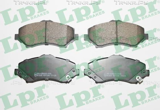 Тормозные колодки LPR передние для Jeep Wrangler III (JK) 2007-2018. Артикул 05P1548